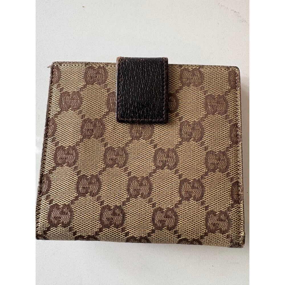 SOLD - Gucci Vintage GG Canvas French Wallet w/Logo Snap - Brown - Picture 8 of 8